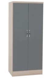 Seconique Nevada 2 Door All Hanging Wardrobe in Grey - thumbnail 2