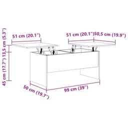 Berkfield Home Modern Coffee Table Grey Sonoma 102x50.5x46.5 cm Engineered Wood - thumbnail 9
