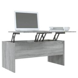 Berkfield Home Modern Coffee Table Grey Sonoma 102x50.5x46.5 cm Engineered Wood - thumbnail 4