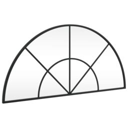 Berkfield Home Wall Mirror Black 80x40 cm Arch Iron - thumbnail 2