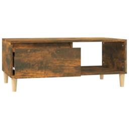 Berkfield Home Coffee Table Smoked Oak 90x50x36.5 cm Engineered Wood in Brown - thumbnail 6