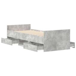 Berkfield Home Bed Frame with Headboard & Footboard Concrete Grey 90x190 cm Single - thumbnail 5