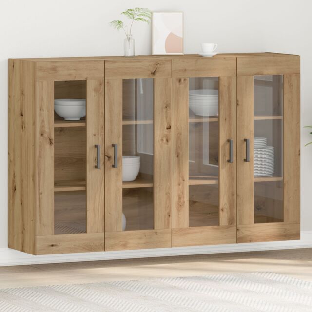 Berkfield Home Wall Mounted Cabinets 2 pcs Artisan Oak 69, 5x34x90 cm Engineered Wood - Size: 5 x 34 x 90 cm - image 1