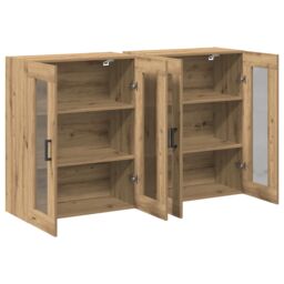 Berkfield Home Wall Mounted Cabinets 2 pcs Artisan Oak 69, 5x34x90 cm Engineered Wood - Size: 5 x 34 x 90 cm - thumbnail 5