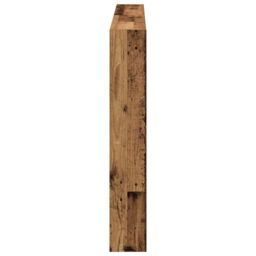 Berkfield Home Headboard Cabinet with LED Old Wood 160x17x102 cm in Brown - Size: 160 x 17 x 102 cm - thumbnail 8