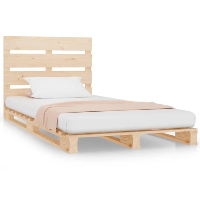 Berkfield Home Bed Frame 90x200 cm Solid Wood Pine in Light Tan - image 1
