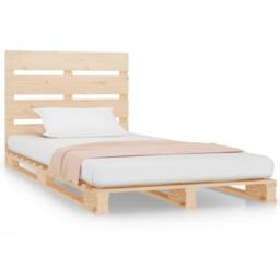Berkfield Home Bed Frame 90x200 cm Solid Wood Pine in Light Tan - thumbnail 1