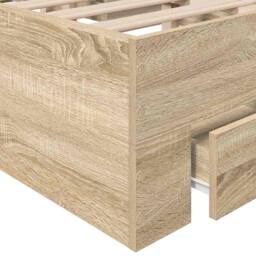Berkfield Home Modern Bed Frame Sonoma Oak 140x200 cm Engineered Wood in Light Tan - thumbnail 8