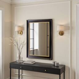 Yearn Mirrors Georgian Black Gold Framed Bevelled Mirror - thumbnail 3