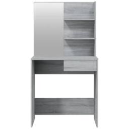 Berkfield Home Modern Dressing Table with Mirror Grey Sonoma 74.5x40x141 cm - thumbnail 6