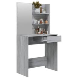 Berkfield Home Modern Dressing Table with Mirror Grey Sonoma 74.5x40x141 cm - thumbnail 5