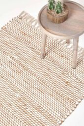 Homescapes Horizon Neutral Hemp Chindi Rug in Natural - Size: 120 cm x 170 cm - thumbnail 1