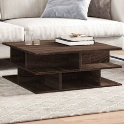 Berkfield Home Coffee Table Brown Oak 70x70x29 cm Engineered Wood - Size: 70 x 70 x 29 cm - thumbnail 1