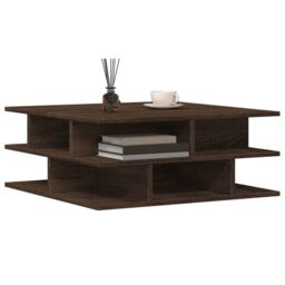 Berkfield Home Coffee Table Brown Oak 70x70x29 cm Engineered Wood - Size: 70 x 70 x 29 cm - thumbnail 4