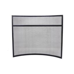 Charles Bentley Hornbeam Fireguard Iron Contemporary Curved Design Black Boarder Silver Mesh - thumbnail 6