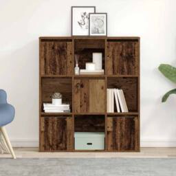 Berkfield Home Durable Bookcase Old Wood 89x24x101.5 cm Engineered Wood in Brown - thumbnail 1