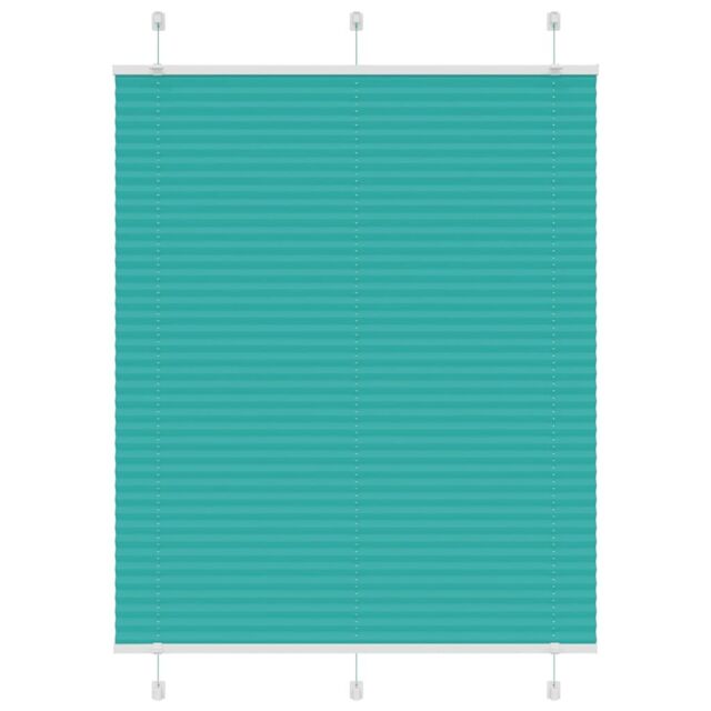 Berkfield Home Pleated Blind Petrol Green 105x100 cm Fabric Width 104.4 cm Polyester - image 1