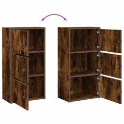 Berkfield Home Bookcase Smoked Oak 40x24x77 cm Engineered Wood in Brown - Size: 40 x 24 x 77 cm - thumbnail 8