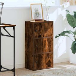 Berkfield Home Bookcase Smoked Oak 40x24x77 cm Engineered Wood in Brown - Size: 40 x 24 x 77 cm - thumbnail 3
