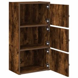 Berkfield Home Bookcase Smoked Oak 40x24x77 cm Engineered Wood in Brown - Size: 40 x 24 x 77 cm - thumbnail 5