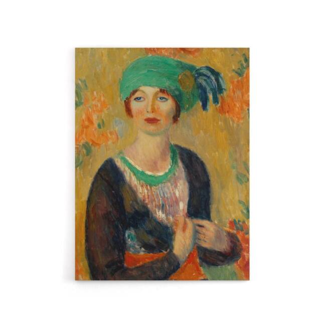 "Artery8 Portrait of a in Green Turban Glackens Canvas Wall Art Print - Size: W12"" x H16""" - image 1