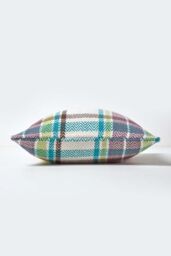 Homescapes Tartan 100% Cotton Falun Cushion Cover in Green - Size: 45 cm x 45 cm - thumbnail 2