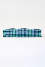 Homescapes Cotton Black Watch Tartan Floor Cushion in Blue - Size: 50 cm x 50 cm - thumbnail 5
