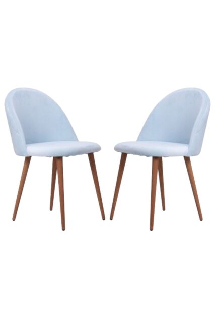 Life Interiors Set of 2 Lucia Ergonomic Velvet Dining Chairs with Wooden Legs, Modern Upholstered Accent Chair in Royal - image 1