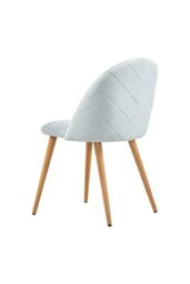 Life Interiors Set of 2 Lucia Ergonomic Velvet Dining Chairs with Wooden Legs, Modern Upholstered Accent Chair in Royal - thumbnail 4