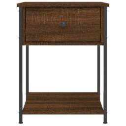 Berkfield Home Bedside Table Brown Oak 44x45x58 cm Engineered Wood - Size: 44 x 45 x 58 cm - thumbnail 6