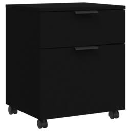 Berkfield Home Mobile File Cabinet with Wheels Black 45x38x54cm Engineered Wood - Size: 45 x 38 x 54 cm - thumbnail 1