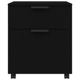 Berkfield Home Mobile File Cabinet with Wheels Black 45x38x54cm Engineered Wood - Size: 45 x 38 x 54 cm - thumbnail 5