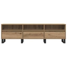 Berkfield Home TV Cabinet Artisan Oak 150x30x44.5 cm Engineered Wood in Brown - thumbnail 4