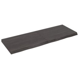 Berkfield Home Table Top Dark Grey 140x50x(2-6) cm Treated Solid Wood Oak - thumbnail 2