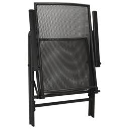 Berkfield Home Reclining Garden Chair Set 5 pcs Anthracite Powder-coated Steel in Black - thumbnail 6