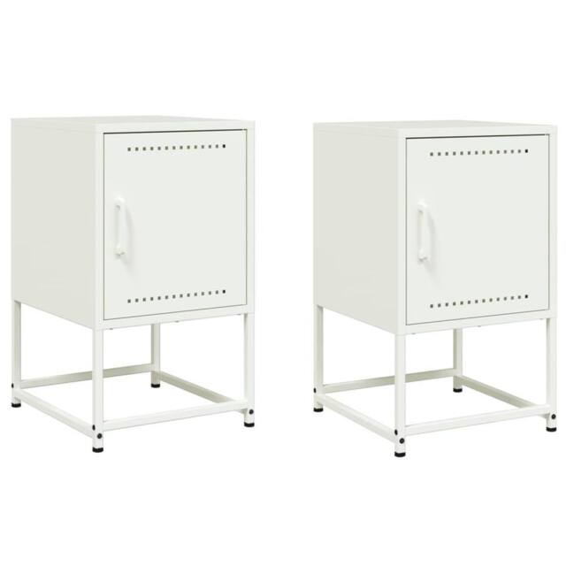 Berkfield Home Bedside Cabinets 2 pcs White 36x39x60.5 cm Steel - image 1