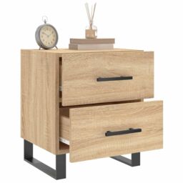 Berkfield Home Bedside Cabinet Sonoma Oak 40x35x47.5 cm Engineered Wood in Brown - thumbnail 4