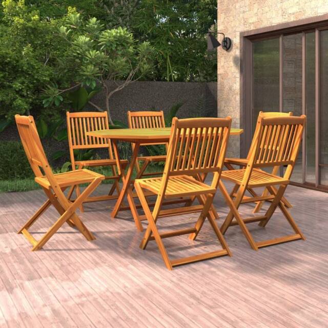 Berkfield Home 7 Piece Garden Dining Set Solid Wood Acacia in Brown - image 1