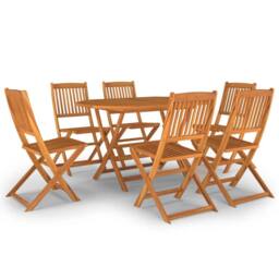 Berkfield Home 7 Piece Garden Dining Set Solid Wood Acacia in Brown - thumbnail 2