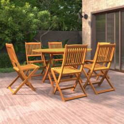 Berkfield Home 7 Piece Garden Dining Set Solid Wood Acacia in Brown - thumbnail 1