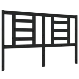 Berkfield Home Bed Headboard Black 146x4x100 cm Solid Wood Pine - Size: 146 x 4 x 100 cm - thumbnail 2