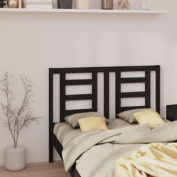 Berkfield Home Bed Headboard Black 146x4x100 cm Solid Wood Pine - Size: 146 x 4 x 100 cm - thumbnail 1