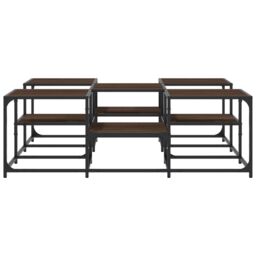 Berkfield Home Coffee Table Brown Oak 121x121x40 cm Engineered Wood - Size: 121 x 121 x 40 cm - thumbnail 5