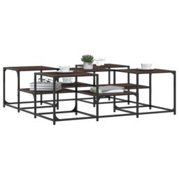 Berkfield Home Coffee Table Brown Oak 121x121x40 cm Engineered Wood - Size: 121 x 121 x 40 cm - thumbnail 4