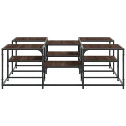 Berkfield Home Coffee Table Brown Oak 121x121x40 cm Engineered Wood - Size: 121 x 121 x 40 cm - thumbnail 6