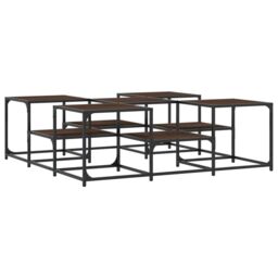 Berkfield Home Coffee Table Brown Oak 121x121x40 cm Engineered Wood - Size: 121 x 121 x 40 cm - thumbnail 2