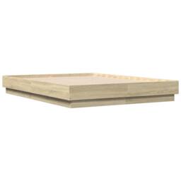 Berkfield Home Bed Frame without Mattress Sonoma Oak 135x190 cm Double in Light Oak - thumbnail 3