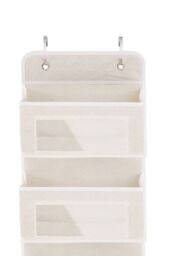 Living and Home 5 Pockets Over the Door Fabric Organizer Non Woven Hanging Storage in Beige - thumbnail 4