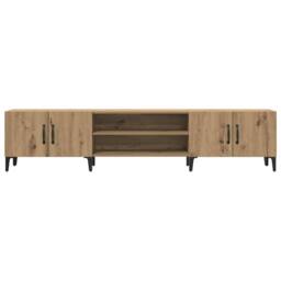 Berkfield Home TV Cabinet Artisian Oak 180x31.5x40 cm Engineered Wood in Brown - thumbnail 4