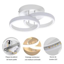 Pheashine Sleek Dual-Ring LED Ceiling Light 22W 3000K Warm White 17cm Round - thumbnail 3